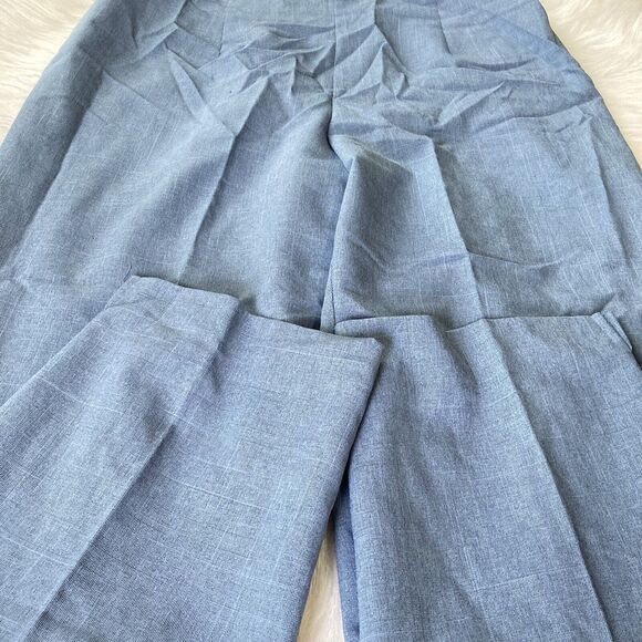 Fashion Bug Outfit Sz 16W 3 Pc Blue Blouse Pants Skirt Button Front Career Work - Picture 8 of 16